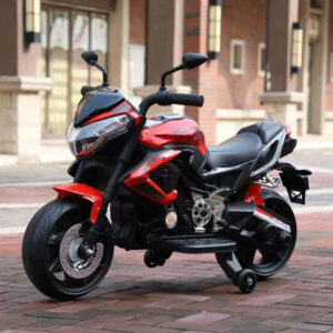 Moto Électrique Enfant 12V 45W – MP3, USB, Double Moteur 390, Siège Confortable | Rouge & Jaune (2 à 8 Ans)