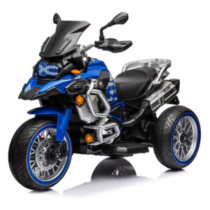 Moto Électrique 3 Roues Enfant 12V – Bluetooth, MP3, LED, Double Moteur 550 | Rouge & Bleu (2 à 8 Ans)