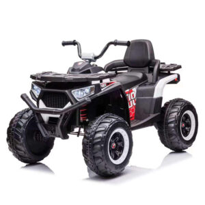 Quad Électrique Enfant 12V 4 Moteurs – 2 à 8 Ans, Télécommande 2.4GHz, Bluetooth, Suspension – Rouge & Blanc
