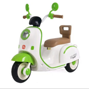 Scooter Électrique Enfant Style Vespa Vintage 6V – Bluetooth, Musical & LED | 3 Couleurs (2–8 Ans) Description courte