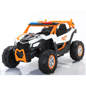 Voiture Électrique Enfant 12V 2 Places Tout-Terrain 4 Moteurs 390 – Télécommande Bluetooth, LED, USB/MP3 | Blanc & Rouge (2 à 8 Ans)