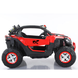 Voiture Électrique Enfant 12V 2 Places Tout-Terrain 4 Moteurs 390 – Télécommande Bluetooth, LED, USB/MP3 | Blanc & Rouge (2 à 8 Ans)